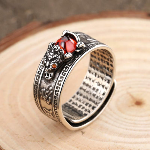 Red Agate PiXiu Wealth Ring