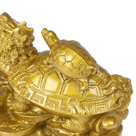 Feng Shui Dragon Turtle Tortoise  Figurine Coin Money Wealth Lucky Home Dector