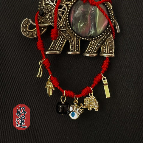 Poderosa Pulsera Roja de Siete Nudos, Amuletos de Protección, Pulsera de Buena Suerte y Prosperidad