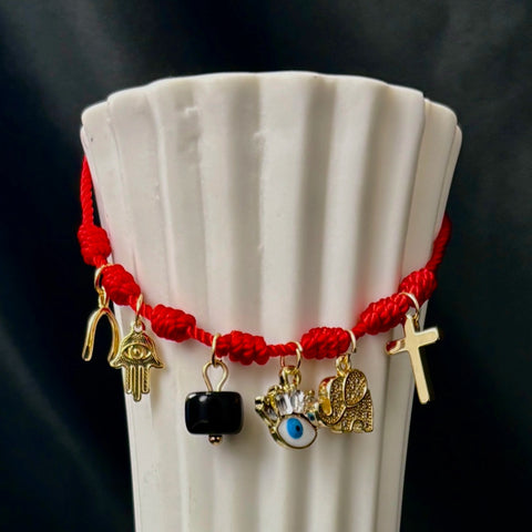 Powerful Seven Knots Red Bracelet, Protection Charms, Good Luck and Prosperity Bracelet