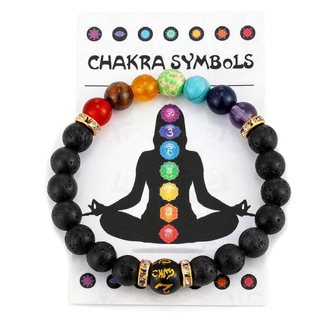 7 Chakra Bracelet with Meaning Cardfor Natural Crystal Healing Anxiety Jewellery