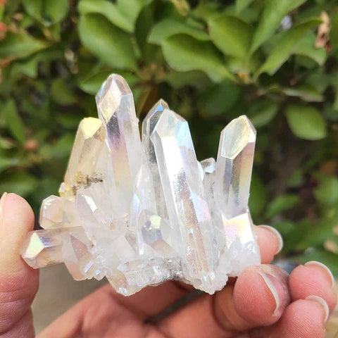 White Angel Aura Quartz Crystal