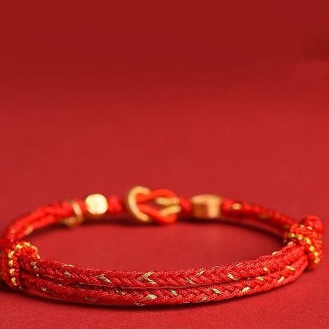 Pulsera de cuerda de protección de Buda natal del zodíaco chino del Año del Dragón de plata