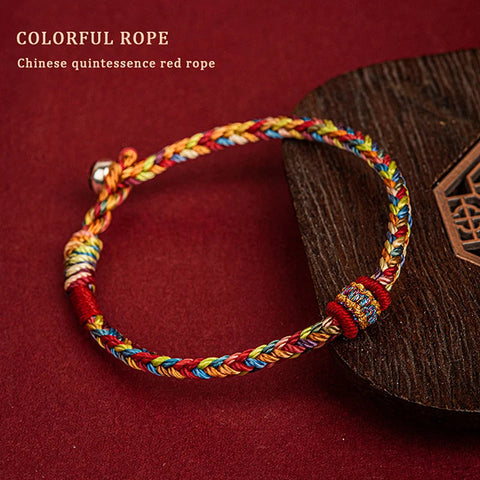 Handmade Braided Bracelet Colorful Thread Good Luck Buddha Knot Bracelet