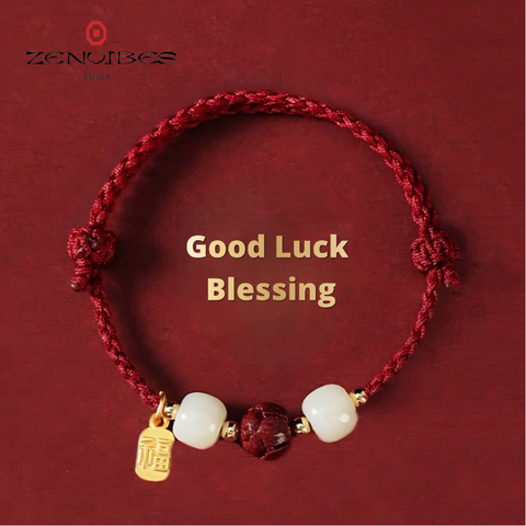 Jade with Cinnabar Red Bracelet, Good Fortune bracelet, Good Luck Blessing