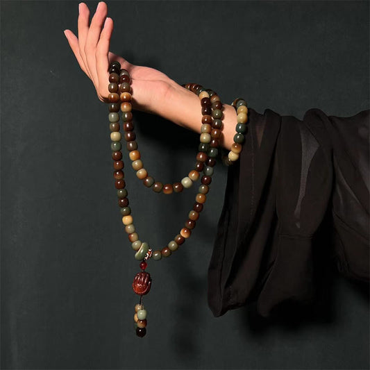 108 Mala Beads Bodhi Seed Peace Wisdom Bracelet Wrist Mala Pocket Mala