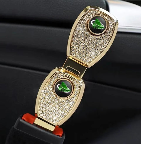 Car Seat Belt Rhinestone Metal Extended Buckle