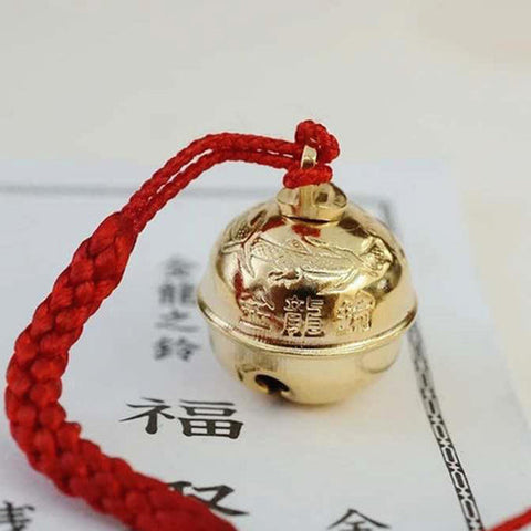 ASAKUSA TEMPLE Golden Dragon Bell Bodyguard Lucky Pendant