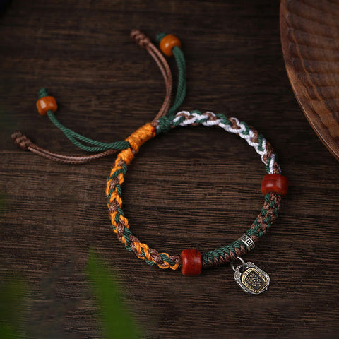 Handmade Tibetan Zakiram Goddess of Wealth Braided Bracelet