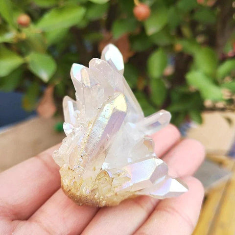 White Angel Aura Quartz Crystal