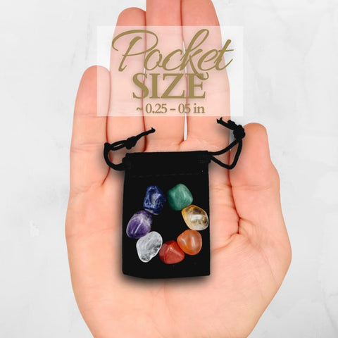 Crystals and Healing Stones Premium Kit Velvet Pouch - 7 Chakra Stones Healing Crystals Set