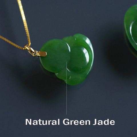 Green Jade Buddha Pendant Chain Necklace