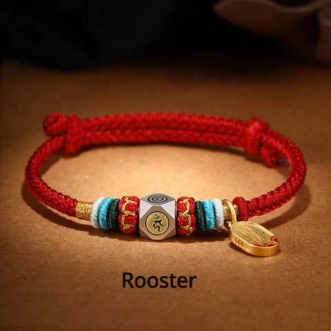 Pulsera Trenzada Del Año Del Dragón De Cuerda Roja Cuerda Trenzada Del Zodiaco