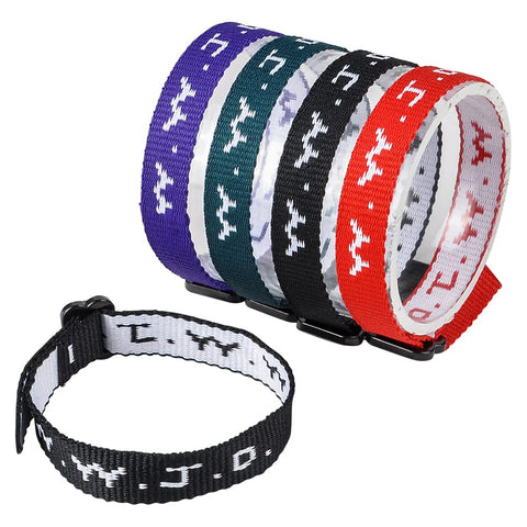 12 Set Rhode Island Novelty W.W.J.D. Webbing Bracelets