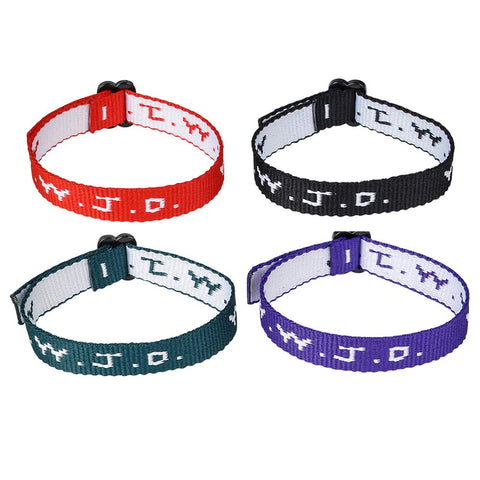 12 Set Rhode Island Novelty W.W.J.D. Webbing Bracelets