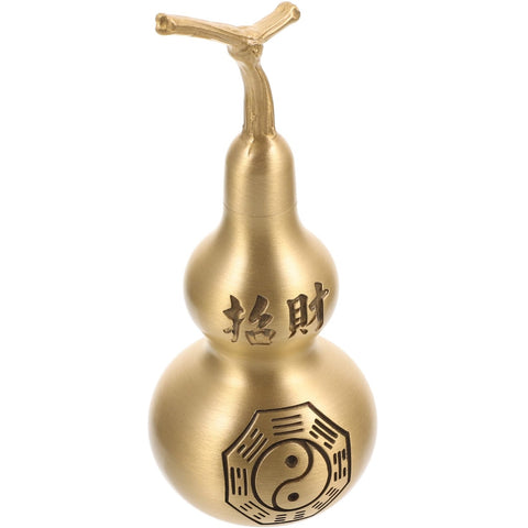 Copper Gourd Ornaments Chinese Wu Chinese Gourd Statue Wu Feng Shui Decor