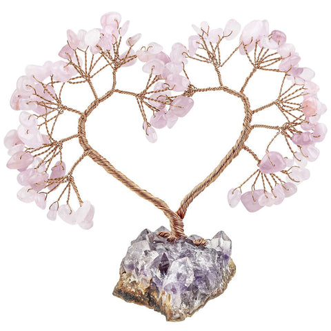 Tranquility & Compassion  Heart-Shaped Natural Crystal Feng Shui Tree