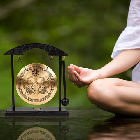 Zen Sanat Pirinç Feng Shui Masaüstü Gong Ev Ofis Masa Dekor Koleksiyon Figürler 