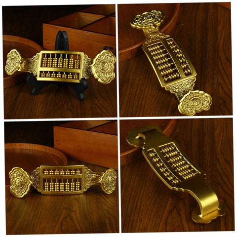 Sandy Gold Auspicious Abacus: Feng Shui Decorative Gift for Home and Office