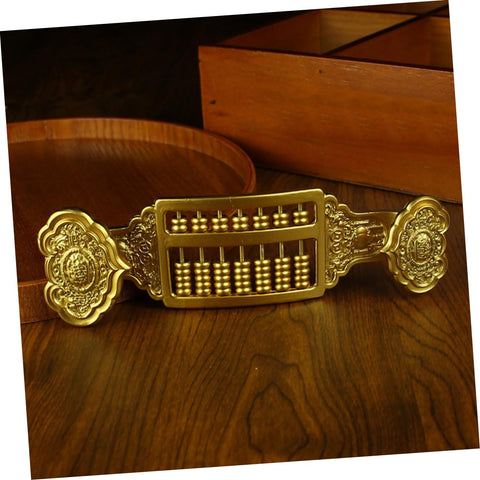 Sandy Gold Auspicious Abacus: Feng Shui Decorative Gift for Home and Office