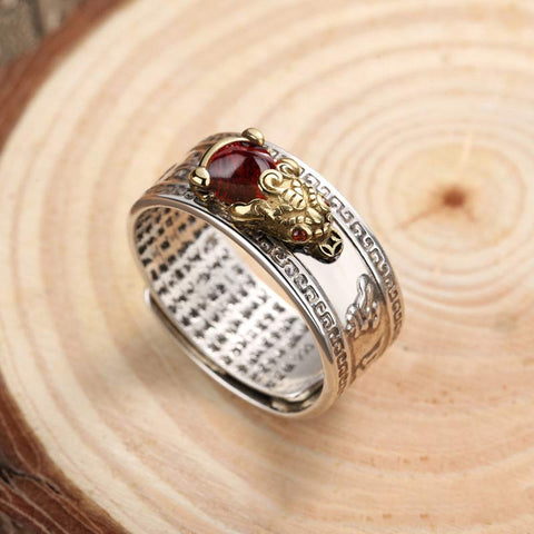 Red Agate PiXiu Wealth Ring