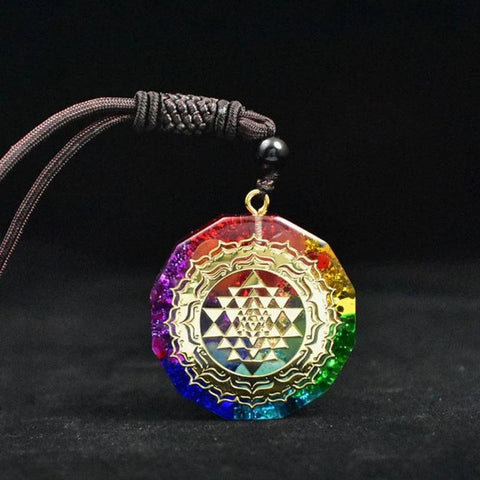 Collar de orgonita chakra - Equilibra la energía orgón y la protección EMF 