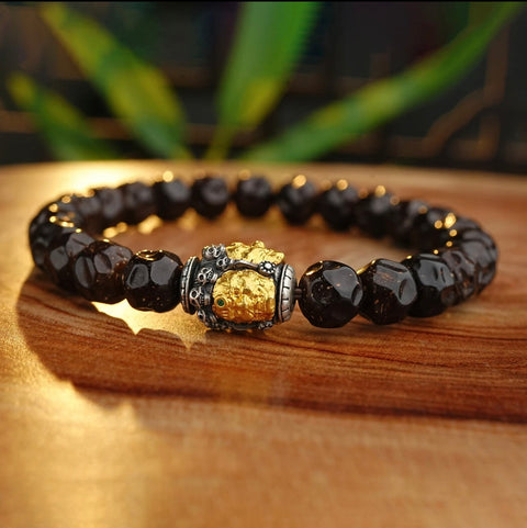 Silver Handcrafted Vajrapani Coconut Shell Bracelet