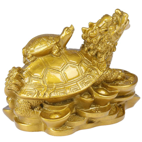 Feng Shui Dragon Turtle Tortoise  Figurine Coin Money Wealth Lucky Home Dector