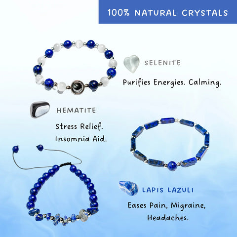 LAPIS LAZULI UYKU &amp; AĞRI GİDERME BİLEKLİK PAKETİ