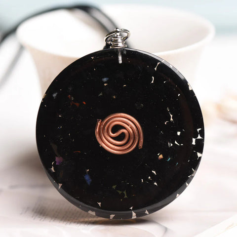 Black Tourmaline Metatron’s Cube Orgonite Protection Necklace