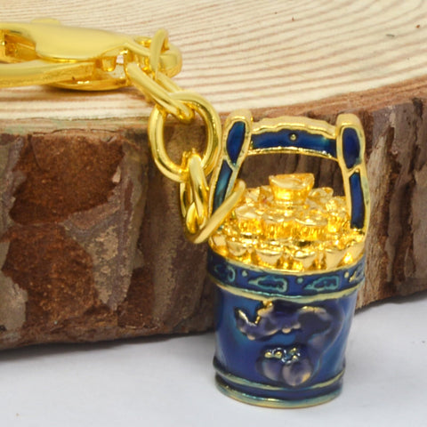 Buckets Of Gold and Good Fortune Amulet Keychain