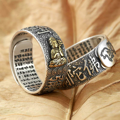 Anillo ajustable de la suerte del Buda natal del zodiaco chino - Pixiu 