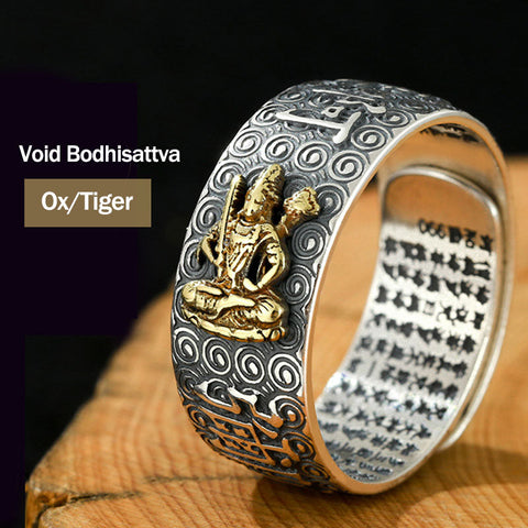 Chinese Zodiac Natal Buddha Wealth Luck Adjustable Ring - Thousand-armed Avalokitesvara-Rat (Copy)