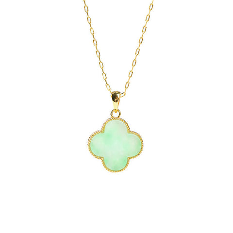 Adjustable Small Jade Quatrefoil Motif Pendant