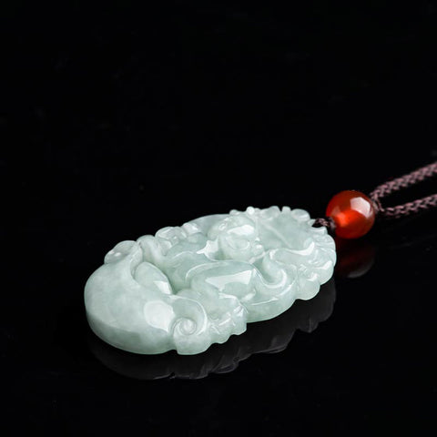 Natural Jade 12 Chinese Zodiac success Pendant Necklace