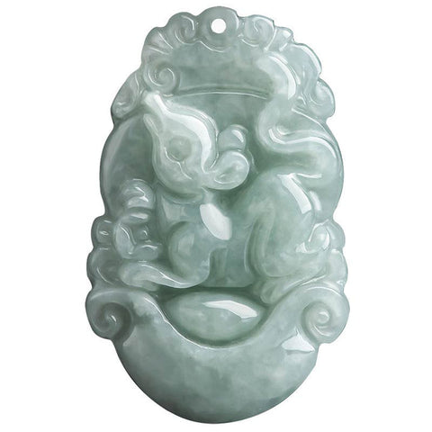 Natural Jade 12 Chinese Zodiac success Pendant Necklace