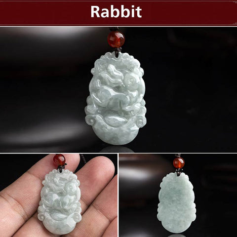 Natural Jade 12 Chinese Zodiac success Pendant Necklace