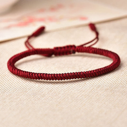 Juego de 3 combinaciones tibetanas de la suerte, pulsera de hilo rojo