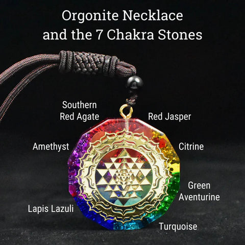 Collar de orgonita chakra - Equilibra la energía orgón y la protección EMF 