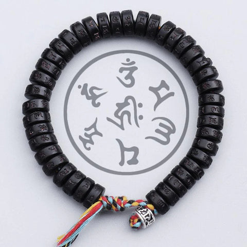 Pulsera de cuentas con mantra grabado: atrae la sabiduría y aumenta la energía espiritual