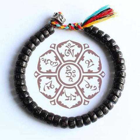 Beads Bracelet with engraved Mantra - Attract Wisdom & Boost Spiritual Energy