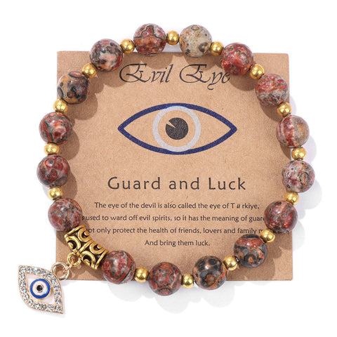 Vintage Natural Stone Beads Devil's Eye Bracelets