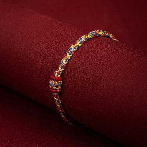 Handmade Braided Bracelet Colorful Thread Good Luck Buddha Knot Bracelet