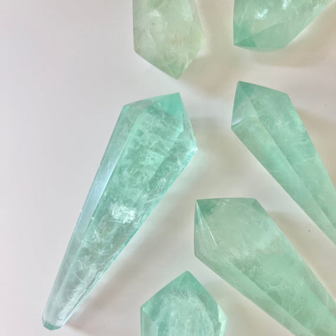 Baja Blast Green Fluorite Crystal Wand