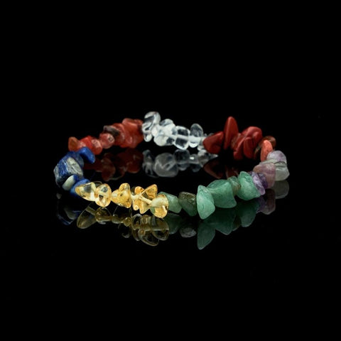 7 Chakra Raw Crystal Bracelet