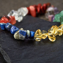 7 Chakra Raw Crystal Bracelet