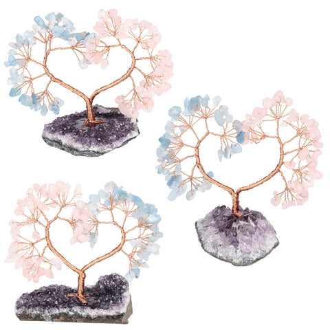 Tranquility & Compassion  Heart-Shaped Natural Crystal Feng Shui Tree