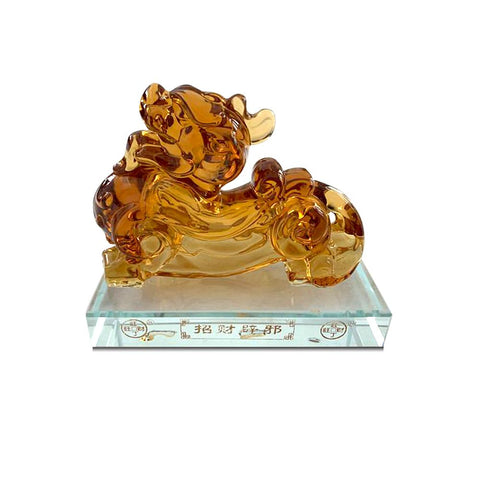 Luck and Wealth Piyao Citrine Figurine