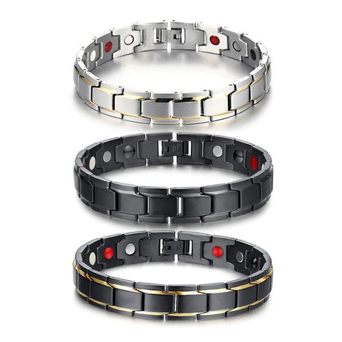 Pulseras de terapia magnética - Negro, Plata, Oro