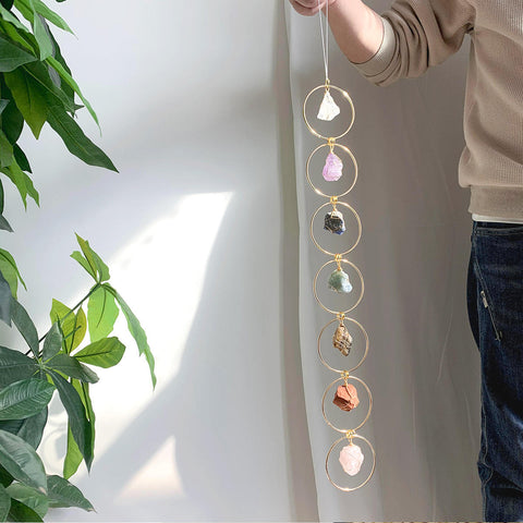 Healing Crystal Wall Hanging raw crystal chakra wall hanging crystal wall hanging